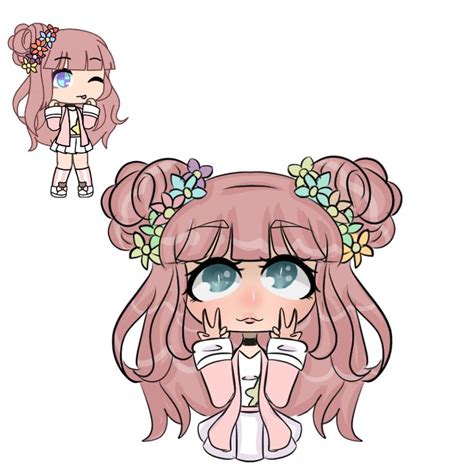 Cute pink hair front facing gacha | Cute pink, Front hair styles, Pink hair