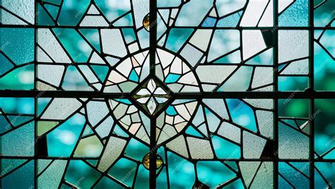 broken stained glass window  scattered pieces premium ai