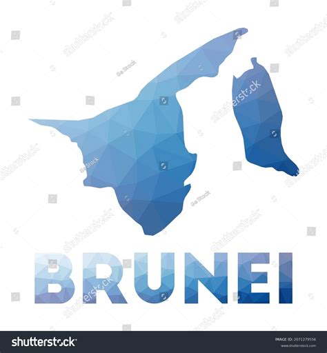 Low Poly Map Brunei Geometric Illustration Stock Vector Royalty Free