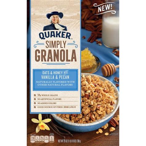 Quaker Simply Granola Oats Honey With Vanilla Pecan Cereal Oz