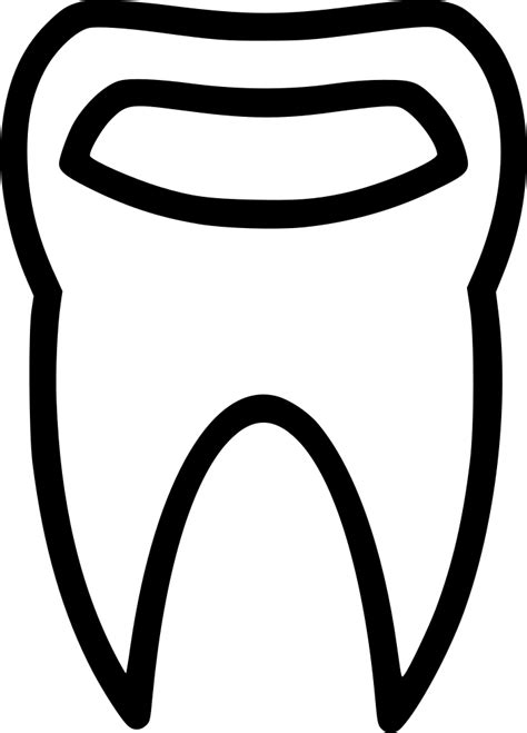 Dental Icon Simple Tooth Outline Png Image