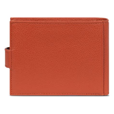 Portefeuille Italien Volets Cuir De Vachette Orange Confort