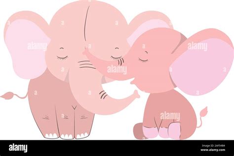 Isolated Cute Elephants Cartoons Vector Design Stock Vector Image Art