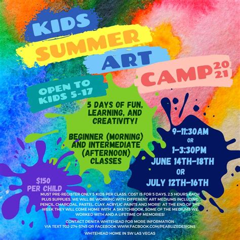 kids summer art camp  summer kids summer art camping art