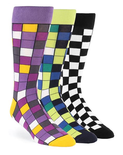 Checkered Men S Dress Socks 3 Pairs W T Box Boldsocks Silly Socks Socks Mens Dress Socks