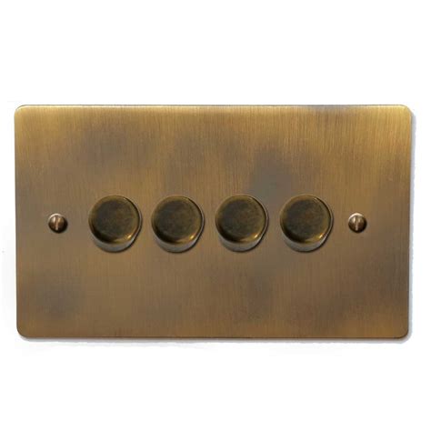 Victorian Dimmer Switch 4 Gang Antique Brass Lacquered Broughtons Lighting And Ironmongery