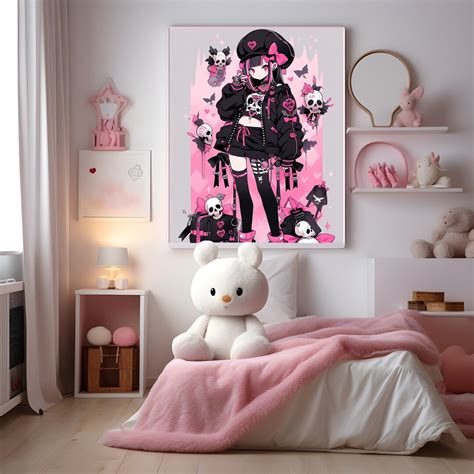 Halloween Emo Anime Girl Poster 5, Goth Teenager in Halloween Costume ...