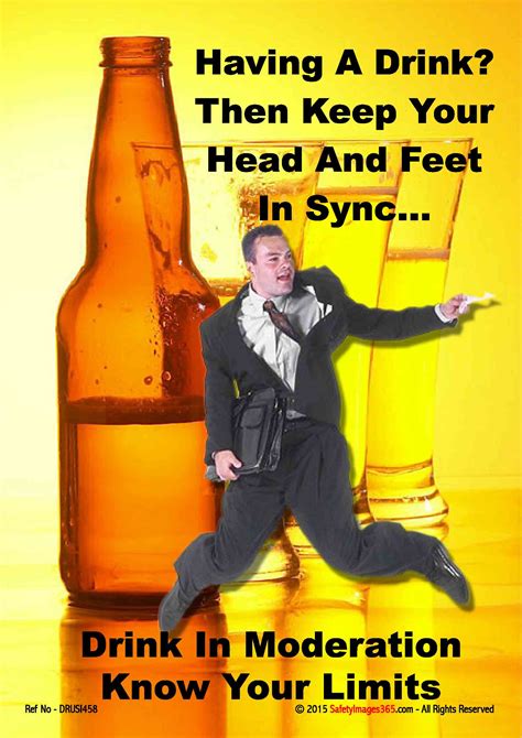 Drugs Alcohol Safety Posters Drink In Moderation Know Your Limits