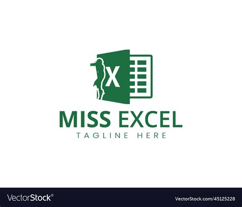 Miss or ms excel logo Royalty Free Vector Image