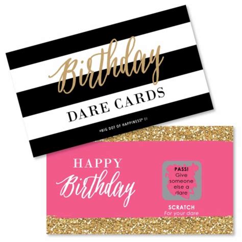 Big Dot Of Happiness Chic Happy Birthday Pink Gold Party Game Scratch