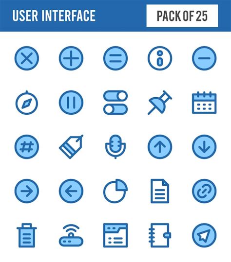 Premium Vector 25 User Interface Two Color Icons Pack Vector Illustration