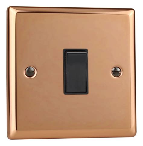 Varilight Urban Polished Copper 1 Gang 2 Way 10 Rocker Light Switch