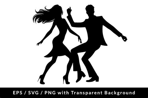 Disco Couple Dancing Silhouette SVG EPS Graphic by Formatoriginal ...