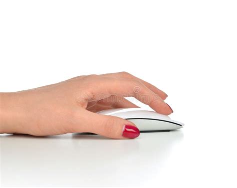 Hand Click On Modern Computer Mouse Stock Photo Image Of Color