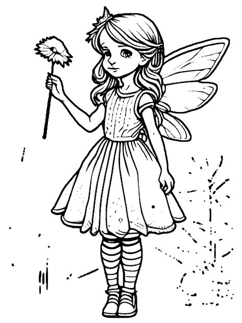 Denyse Klette Fairy Coloring Page · Creative Fabrica