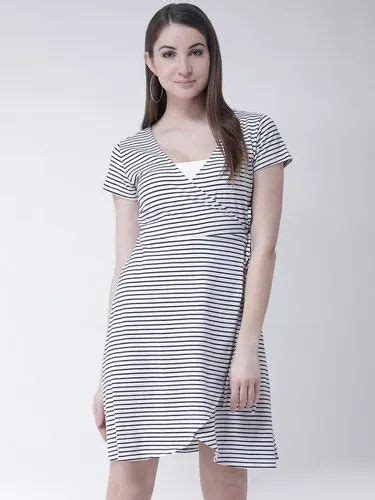 Women Navy Blue Striped Wrap Dress At Rs 350 Piece Wrap Dress In