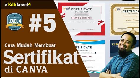 Cara Membuat Desain Sertifikat Di Canva Belajar Canva Untuk Pemula