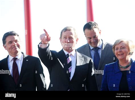 An Taoiseach And Fine Gael Leader Enda Kenny Second Left With From