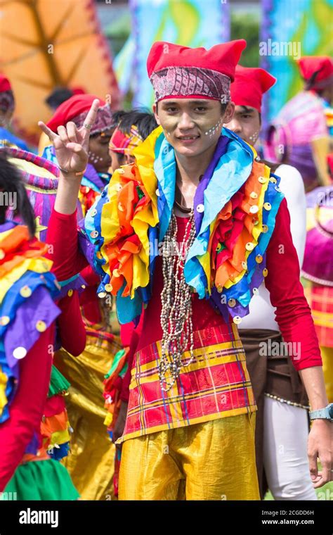 Colorful costumes during a street festival in Ipil town Stock Photo - Alamy