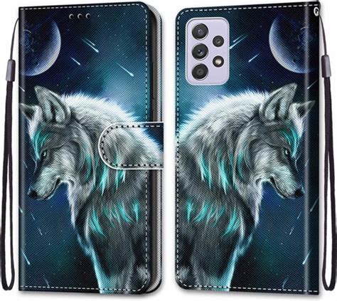 Bookcover Hoes Etui Voor Samsung Galaxy A G Blauw Wolf Bol