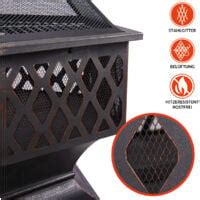 GARDEBRUK Brasero Hexagonal En Acier Imitation Rouille Protection Anti