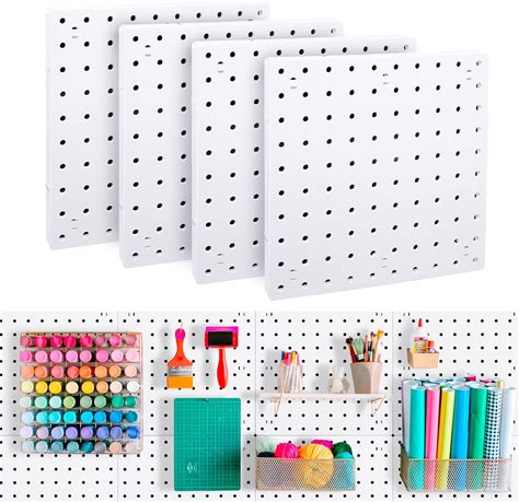 Lansi Pcs Peg Board Pegboard Wall Organizer Panels White Pegboard