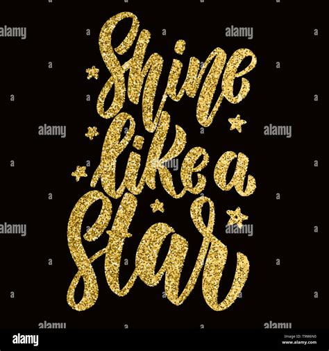 Shine Like A Star Hand Drawn Lettering Phrase Design Element For