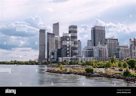 Summer View On Humber Bay Shores Skyline From Waters Of Lake Ontario