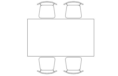 Four Seater Dining Table Design In Detail Autocad Drawing Dwg File