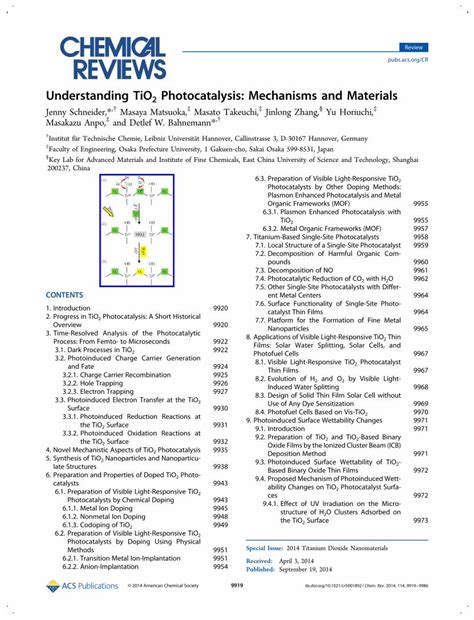 Pdf Understanding Tio Photocatalysis Mechanisms And Materialsfaculty