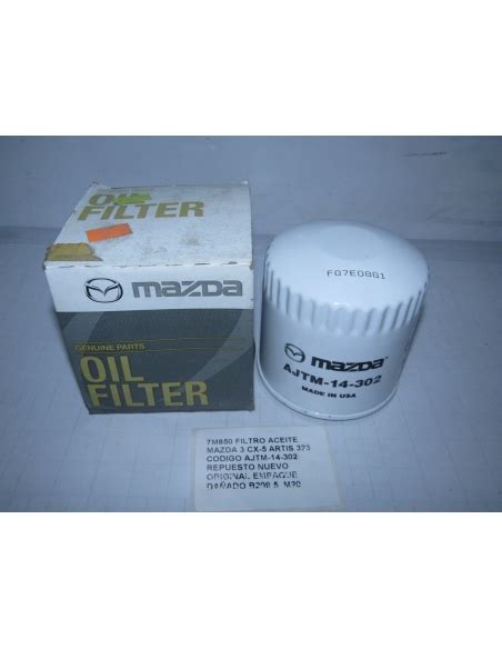 Filtro Aceite Mazda Cx Artis Codigo Ajtm