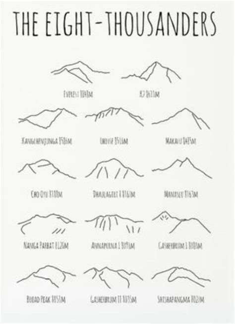 Mountain Drawing Mountain Tattoo Mountain Wall Art Monte Everest