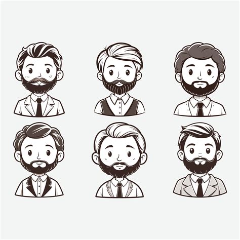 People Avatar Flat Icon Set Male Faces For Social Network