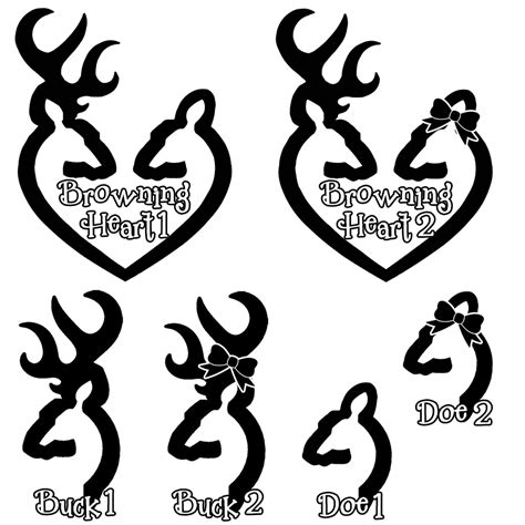 Deer Browning Arms Company Heart Logo Clip art - Browning White ...