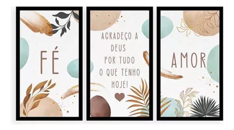 Kit Quadros Moderno Formas Frases Agrade O Deus Mercadolivre