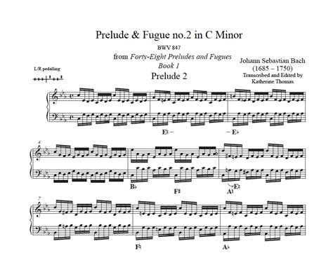 Prelude And Fugue No 2 In C Minor Book 1 Harp Column Music