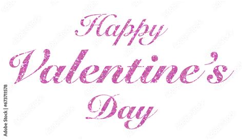 Pink Glitter Happy Valentines Day Text On Transparent Background