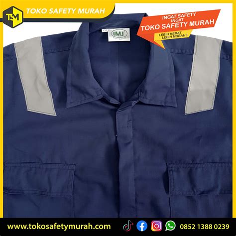 Wearpack Safety Coverall Terusan Imj Biru Dongker Bahan American Drill