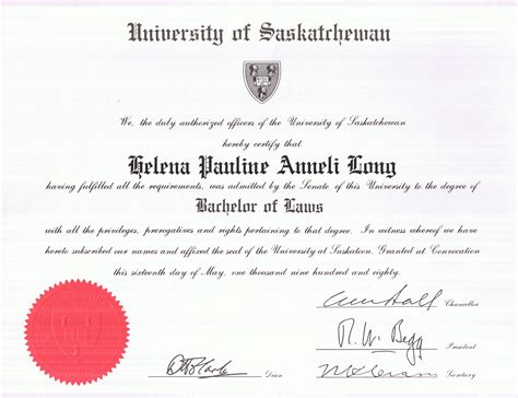 Law Degree Certificate