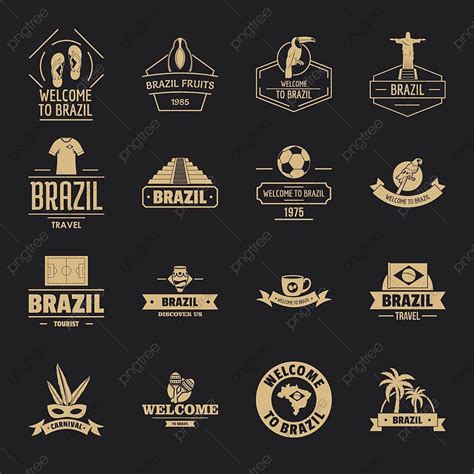 Brazil Travel Logo Icons Set, Cristo, T Shirt, Travel PNG and Vector ...