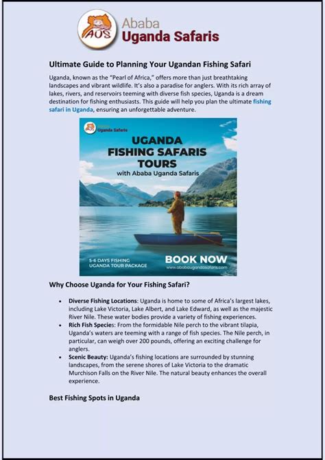 PPT Ultimate Guide To Planning Your Ugandan Fishing Safari PowerPoint