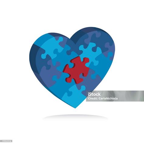 Heart Shape Jigsaw Puzzle Pieces Vector Solution Concept Stock