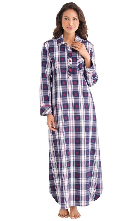 Pajamagram Long Flannel Nightgown Women Nightgown Plaid Nightgowns