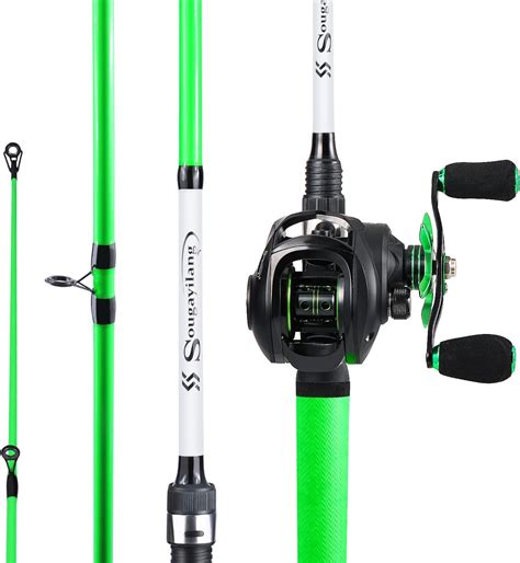 Fishing Rod & Reel Combo 6ft-Right Handle Baitcaster Superpolymer Green ...