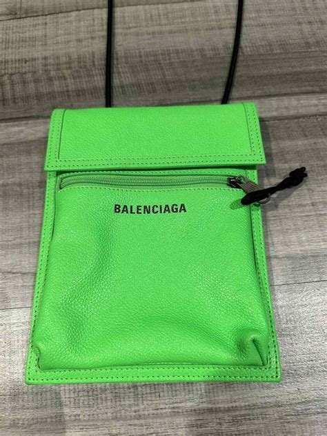 Balenciaga Explorer Leather Small Pouch Bag With Stra Gem