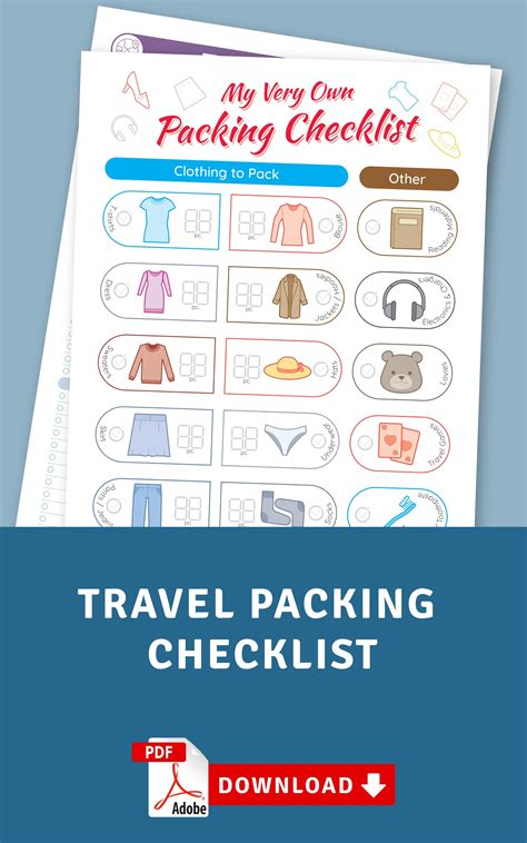 A Blank Travel Packing List With The Text My Very Own Packing Checklist On It