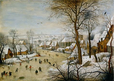 Pieter Bruegel the Elder, Winter Landscape with Ice skaters and Bird ...