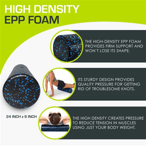 Prosourcefit High Density Speckled Black Foam Roller For Myofascial