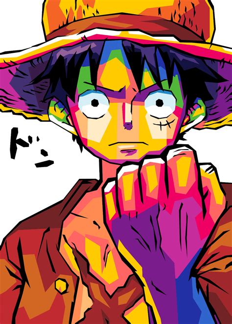 This Is Luffy In Wpap Pop Art Available On Displate Metal Poster Https