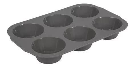 Molde De Silicona Cupcake Muffin X Apto Para Horno Free Bpa Color Gris